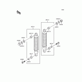 Схема вузла: Підвіска/задній амортизатор для Kawasaki BJ250 250TR