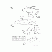 Схема вузла: Задні бічні обтічники & Захист ланцюга для Kawasaki ZX1100 ZZ-R1100