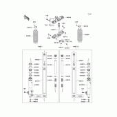 Схема вузла: Вилка передньої осі для Kawasaki KL650 KLR650