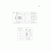 Схема вузла: Інформаційні наклейки для Kawasaki KX100