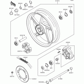 Схема вузла: Ступиця заднього колеса для Kawasaki ZR550 Zephyr