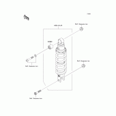 Схема узла: Задний амортизатор(ы) для Kawasaki ZR750 Z750 ABS