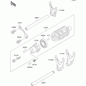 Схема вузла: Gear change drum/shift fork(s) для Kawasaki ZX750 Ninja ZX-7RR