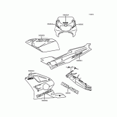 Схема узла: Наклейки (エボニー/レッド) для Kawasaki ZX400 ZXR400