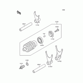 Схема узла: Копирный вал & Вилки для Kawasaki ZX400 ZXR400R