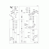 Схема вузла: Вилка передньої осі для Kawasaki EL250 Eliminator 250