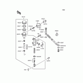 Схема вузла: Задній гальмівний циліндр для Kawasaki BJ250 Estrella