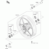 Схема узла: Ступица переднего колеса для Kawasaki ZX600 Ninja ZX-6R
