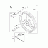 Схема вузла: Ступиця переднього колеса для Kawasaki EX500 GPZ500