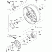 Схема узла: Ступица заднего колеса для Kawasaki ZX600 Ninja ZX-6R