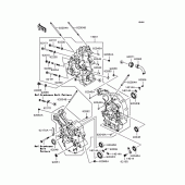 Схема вузла: Картер двигуна для Kawasaki VN250 Eliminator 250V