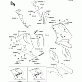 Схема вузла: Cowling lowers(1/3)(zx1100-d4) для Kawasaki ZX1100 ZZ-R1100