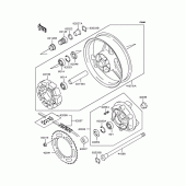 Схема вузла: Заднє колесо & Привідний ланцюг для Kawasaki ZR400 ZRX-II