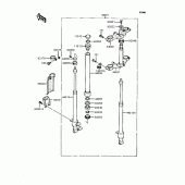Схема вузла: Вилка передньої осі для Kawasaki KMX80 KSR-II