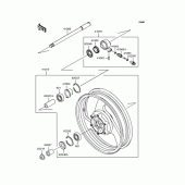 Схема вузла: Ступиця переднього колеса для Kawasaki VN250 Eliminator 250V