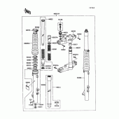 Схема узла: Вилка передней оси для Kawasaki KL250 KLR250