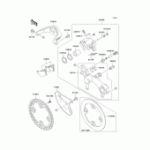 Схема вузла: Заднє гальмо для Kawasaki KX125