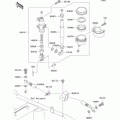 Схема вузла: Задній гальмівний циліндр Kawasaki ZR1000 Z1000