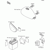 Схема вузла: Інформаційні наклейки для Kawasaki VN1500 VN-15