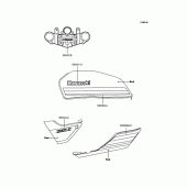 Схема вузла: Наклейки (Червоний F7F) для Kawasaki ZR400 ZRX-II