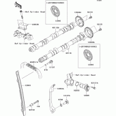 Схема узла: Распредвал & Цепь ГРМ & Натяжитель для Kawasaki ZR1000 Z1000