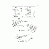 Схема вузла: Інформаційні наклейки (abf) для Kawasaki KX65
