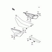 Схема вузла: Бічна кришка\захист ланцюга для Kawasaki KLX110 KLX110L