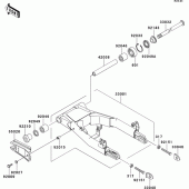 Схема узла: Задний рычаг (Маятник) для Kawasaki EJ650 W650