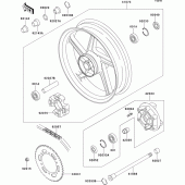 Схема вузла: Rear hub(-zr550b-024010) для Kawasaki ZR550 Zephyr