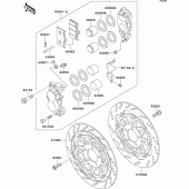 Схема узла: Front caliper для Kawasaki ZX600 ZZ-R600