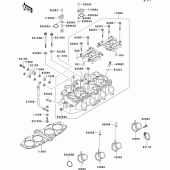 Схема вузла: Головка циліндра для Kawasaki ZX600 ZZ-R600