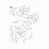 Схема вузла: Left engine cover(s) для Kawasaki VN800 Vulcan 800 Classic
