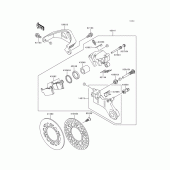 Схема вузла: Заднє гальмо для Kawasaki KX250/ KX252 KX250