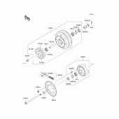 Схема вузла: Заднє колесо & Привідний ланцюг для Kawasaki VN800 Vulcan 800 Drifter