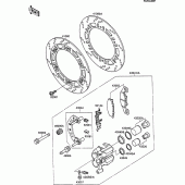 Схема вузла: Front brake(zx600c-003202-) для Kawasaki ZX600 GPX600R
