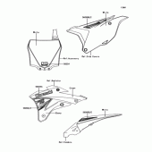 Схема вузла: Наклейка (CEF) для Kawasaki KX85 KX85