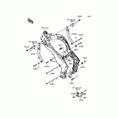 Схема вузла: Кріплення двигуна Kawasaki ZR1000 Z1000 ABS