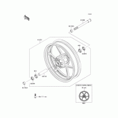 Схема вузла: Ступиця переднього колеса для Kawasaki EX400 Ninja 400R