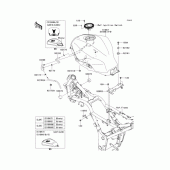 Схема узла: Топливный бак для Kawasaki EX250 Ninja 250