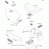 Схема вузла: Інформаційні наклейки для Kawasaki EX500 GPZ500S