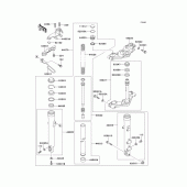 Схема вузла: Вилка передньої осі для Kawasaki EL250 Eliminator 252