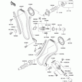 Схема узла: Распредвал & Цепь ГРМ & Натяжитель для Kawasaki VN1500 VN1500 Classic