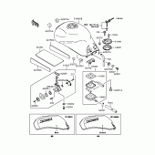 Схема узла: Топливный бак (ZX1100-E2) для Kawasaki ZX1100 GPZ1100