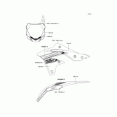 Схема вузла: Decals(zdf) для Kawasaki KX250/ KX252 KX250F