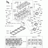 Схема вузла: Головка циліндра для Kawasaki ZX1200 Ninja ZX-12R