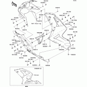 Схема вузла: Нижній обтічник для Kawasaki ZX600 Ninja ZX-6RR