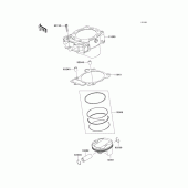 Схема вузла: Циліндр & Поршень для Kawasaki KX450 KX450F