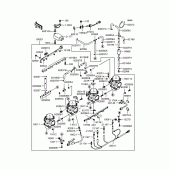 Схема вузла: Карбюратор для Kawasaki ZR1100 Zephyr 1100RS