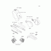 Схема вузла: Інформаційні наклейки (kx500-e6) для Kawasaki KX500