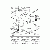 Схема узла: Топливный бак (ZX400-L3) для Kawasaki ZX400 ZXR400